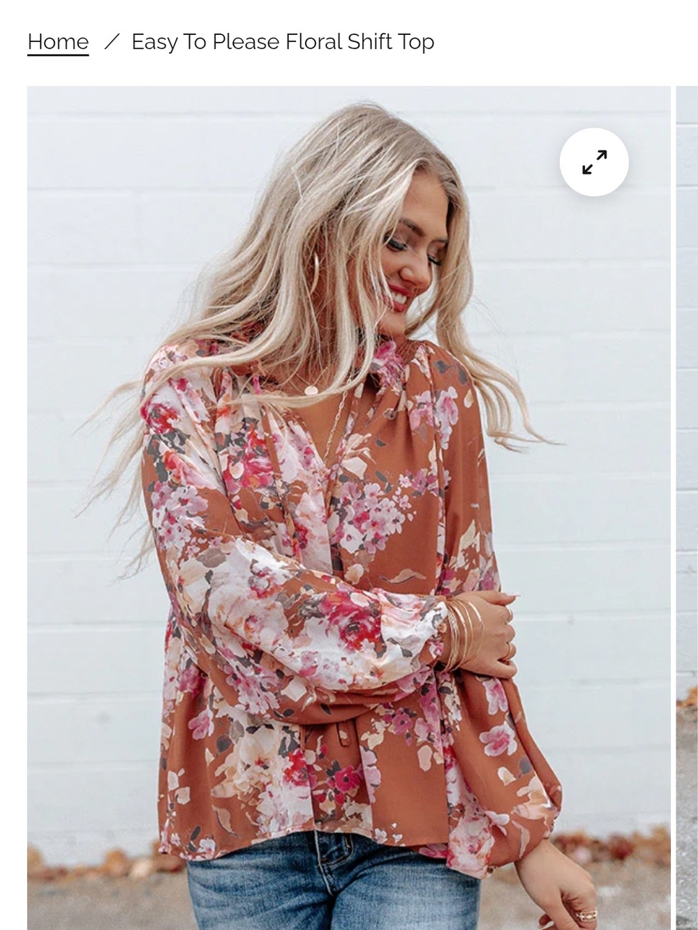 Easy To Please Floral Blouse in Rust Pink